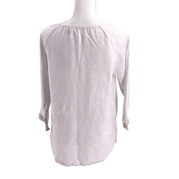 Sympli NYC Womens Size Small Embroidered 100% Linen Bohemian Tunic Pullover - Picture 2 of 8